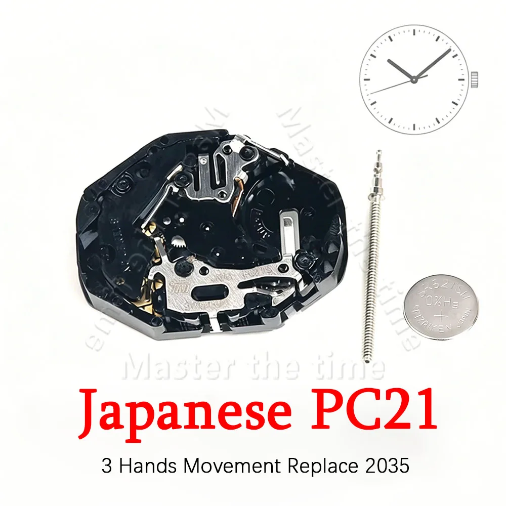PC21 Japanese Quartz Movement Miyota PC21S 3 Hands Electronic Watch Core Perfect Replacement For 2035 Movement Repair Accessorie