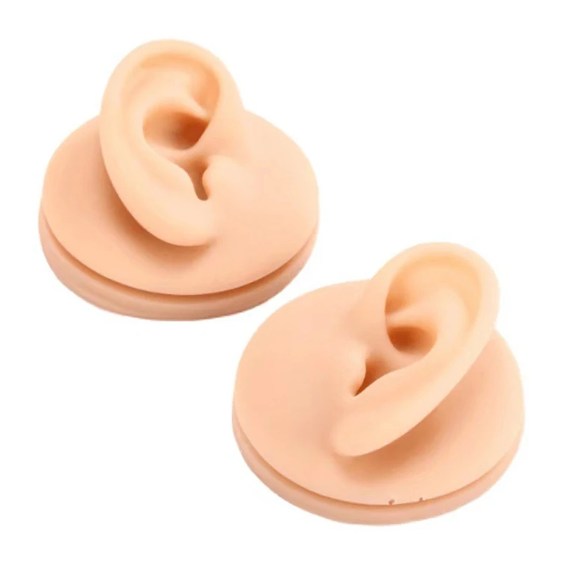 Silicone Ear Model Professional Practice Piercings Tools Ear Studs Display Can Be Reused 1:1 Body Jewelry