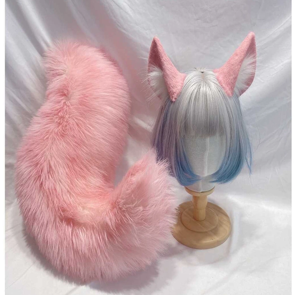 

New Big Pink Fox Halloween Prop Headband Fox Ears Cosplay Animal Ears Headwear Kawaii Lolita Headband Fox Accessories
