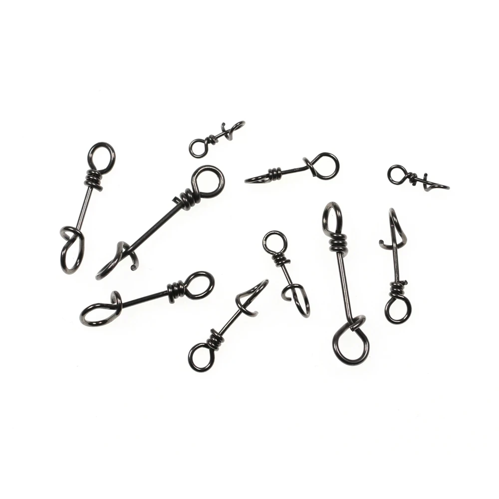 50pcs Strengthend Aço Inoxidável Quick Lock Snap Spring Clamp Buckle Lure Drop Rigs Connector Acessórios De Pesca De Água Salgada