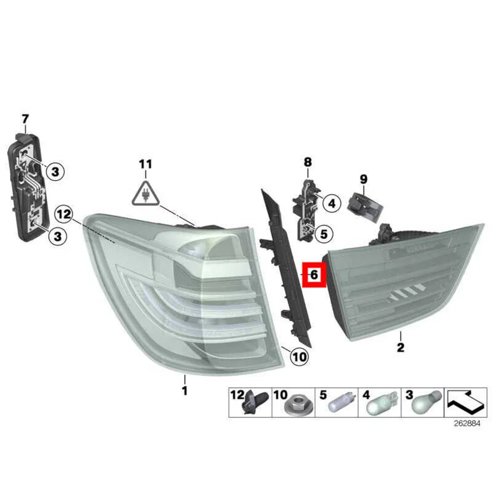 OEM Tail Light Trim for BMW X3 F25 (2011 2017) Rear Cover Replacement Parts with Numbers 63217263604 & 63217263603