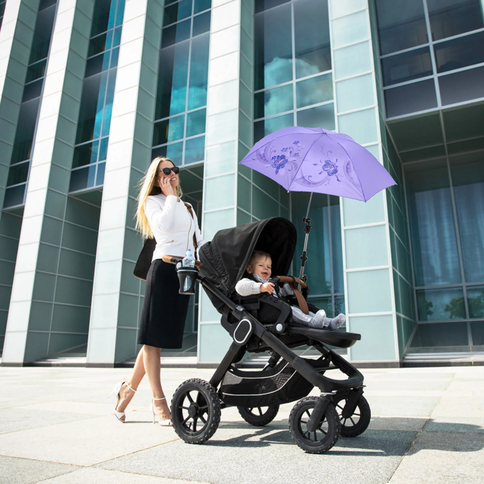 

1pc Three-Section Umbrella Stand For Bike Baby Carriage Stainless Steel Adjustable Holder Sunscreen Accessories Bracket Support