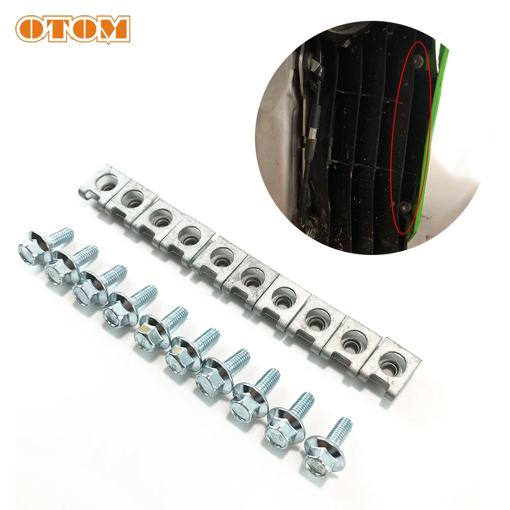 OTOM Motorcycle M6 U Nuts Speed Clip Fastener Assorted Mounting Screws Kit Air Baffle Clamp For KAWASAKI KLX230 KX250/X KLX300R