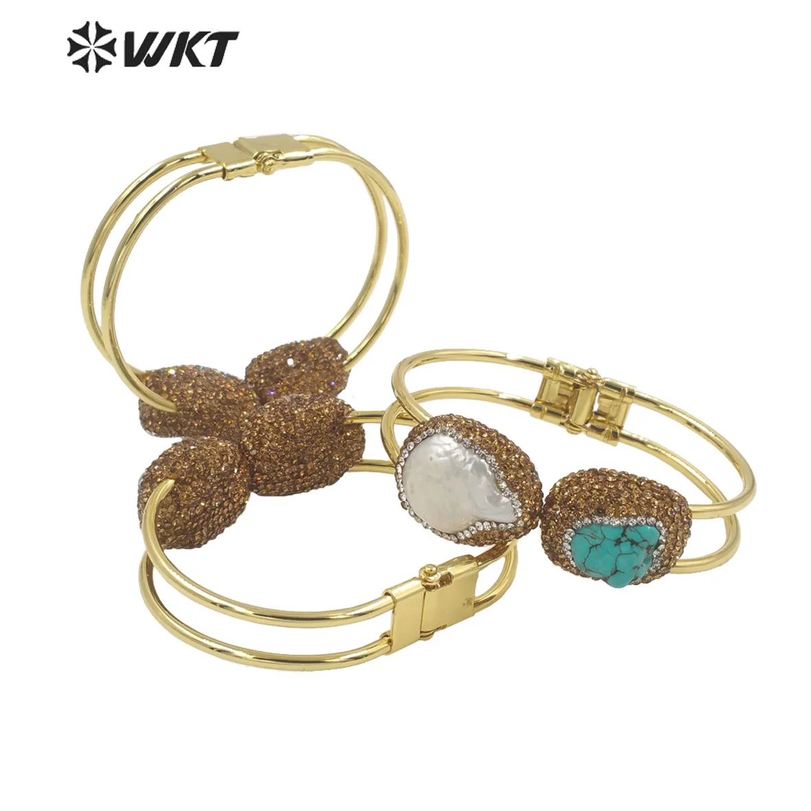 WT-MPB086 WKT 2023 Attractive Exquisite turquoise and pearl bracelet fashion women new sale gift party women bracelet