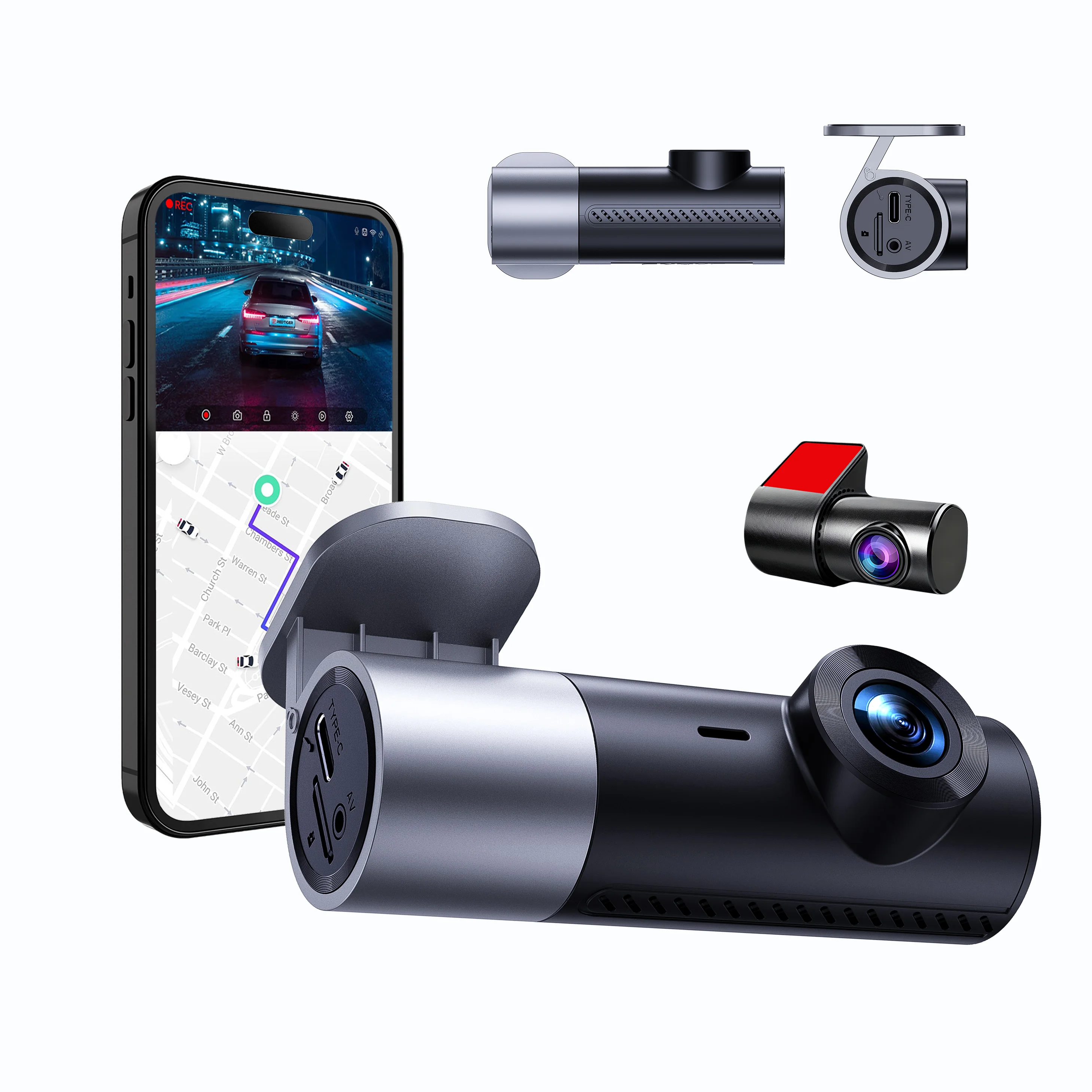 

WIFI Application Control Car Dashboard Cam 1080P high definition driving recorder 24 hours parking monitor with 128G memory