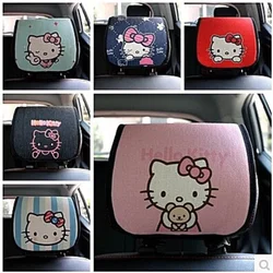 Cartoon Kitten Car Headrest Cover Lovely and Lovely for Women Kawaii Car Auto Parts Pink Decorations Hello Kitty Car Accessor