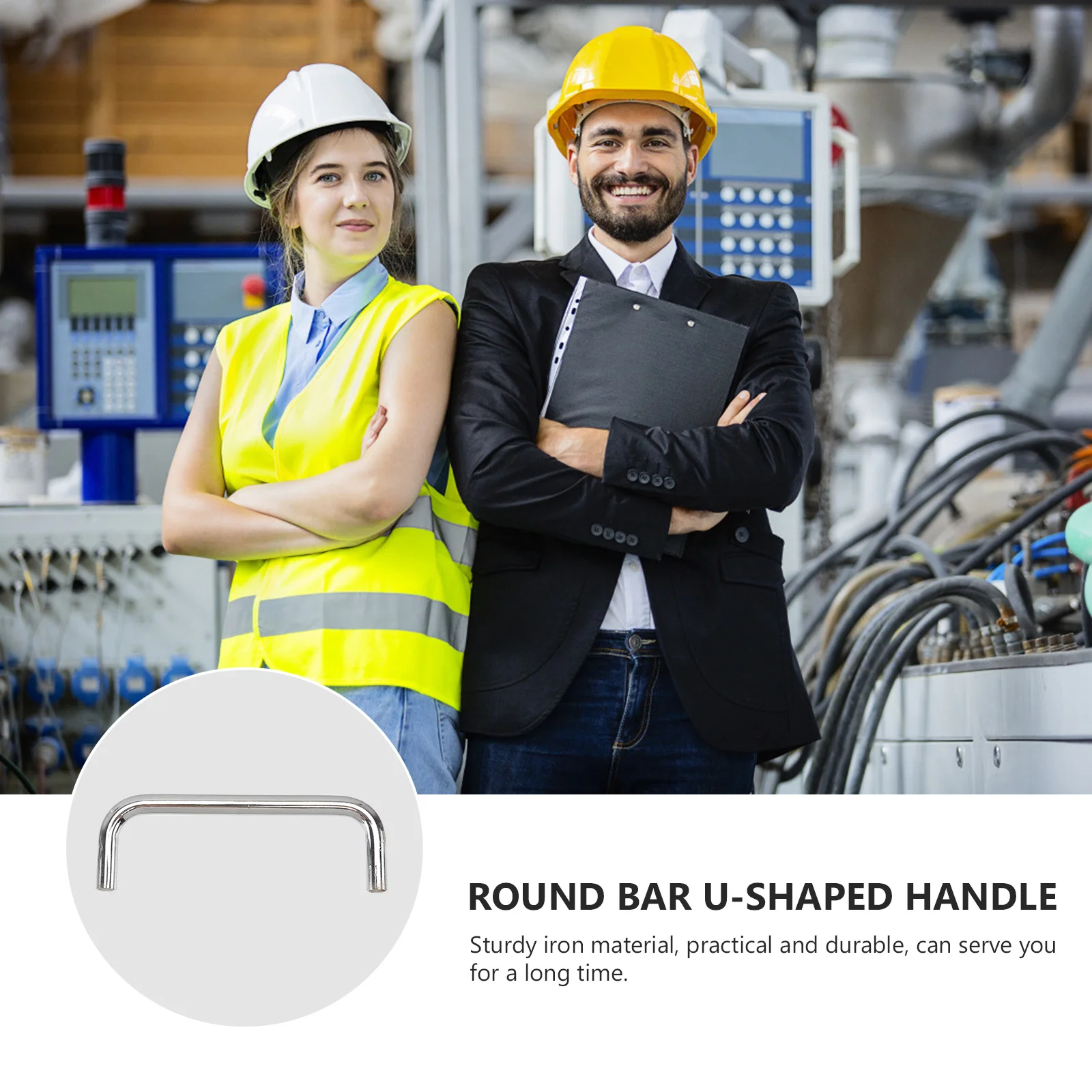 

4Pcs Sturdy Iron U-Shaped Pull Handles for Industry Equipment Smooth Surface No Burr Easy to Hold Silver Pull Handles