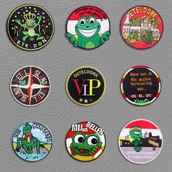 Oeteldonk emblema rana ricamo Patch Netherland party Cartoon Applique fai da te ferro sulle toppe per abbigliamento adesivo carnevale patch