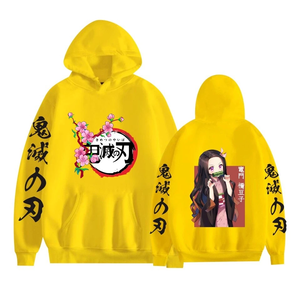 Anime Demon Slayer Nezuko Gedrukt Hoodie Herfst Winter Casual Harajuku Vrouwen Lange Mouw Fleece Mode Sweatshirt