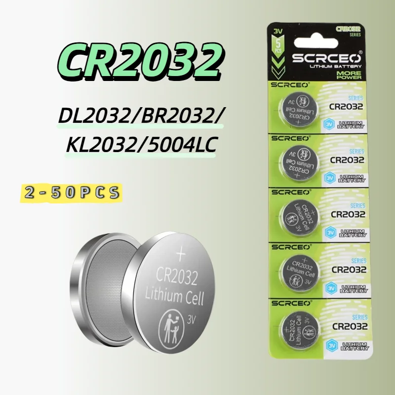 

2-50PCS CR2032 3V Lithium Button Coin Battery For Watch Toy Calculator Car Remote Control Key Fob