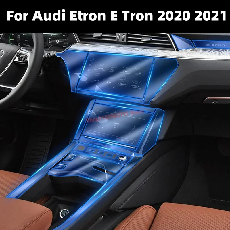 Tpu Transparent Film for Audi Etron E Tron 2020 2021 Car Interior Stickers Center Console Gear Touch Screen Dashboard Door Panel