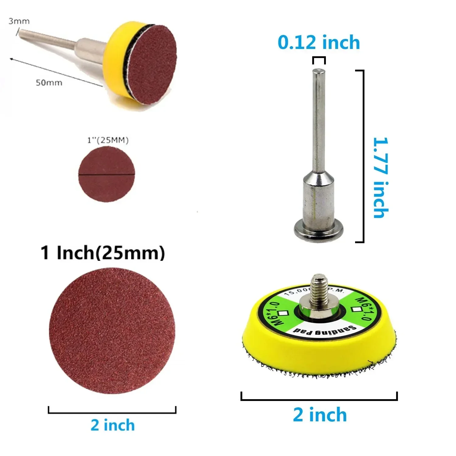 Kit Sanding Wood Grit Paper For 1/2/3 Dremel Tool Wheel Set Discs Flocking 102/52pcs Sanding Abrasive Inch Polish Pad Rotary