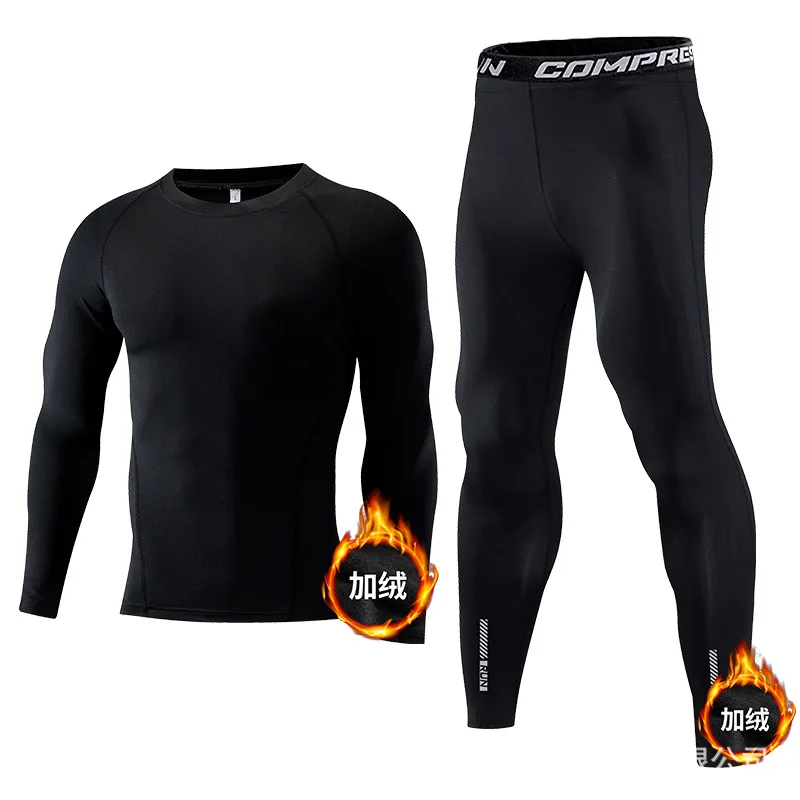 مجموعات رياضية للأطفال ملابس داخلية حرارية مضغوطة تي شيرت بأكمام طويلة وسراويل للياقة البدنية وكرة السلة وكرة القدم والجيم ملابس رياضية #3