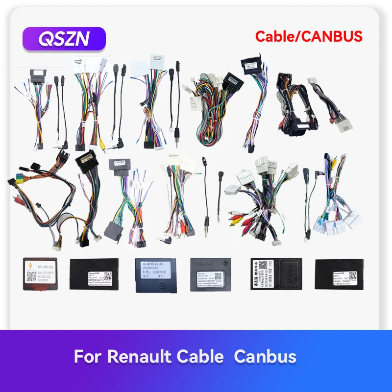 

QSZN для RENAULT DUSTER/LOGAN/CLIO 3/CAPTUR/CLIO 5, жгут проводов автомобильного радиоприемника CANBus, декодер, 16-контактный разъем Android