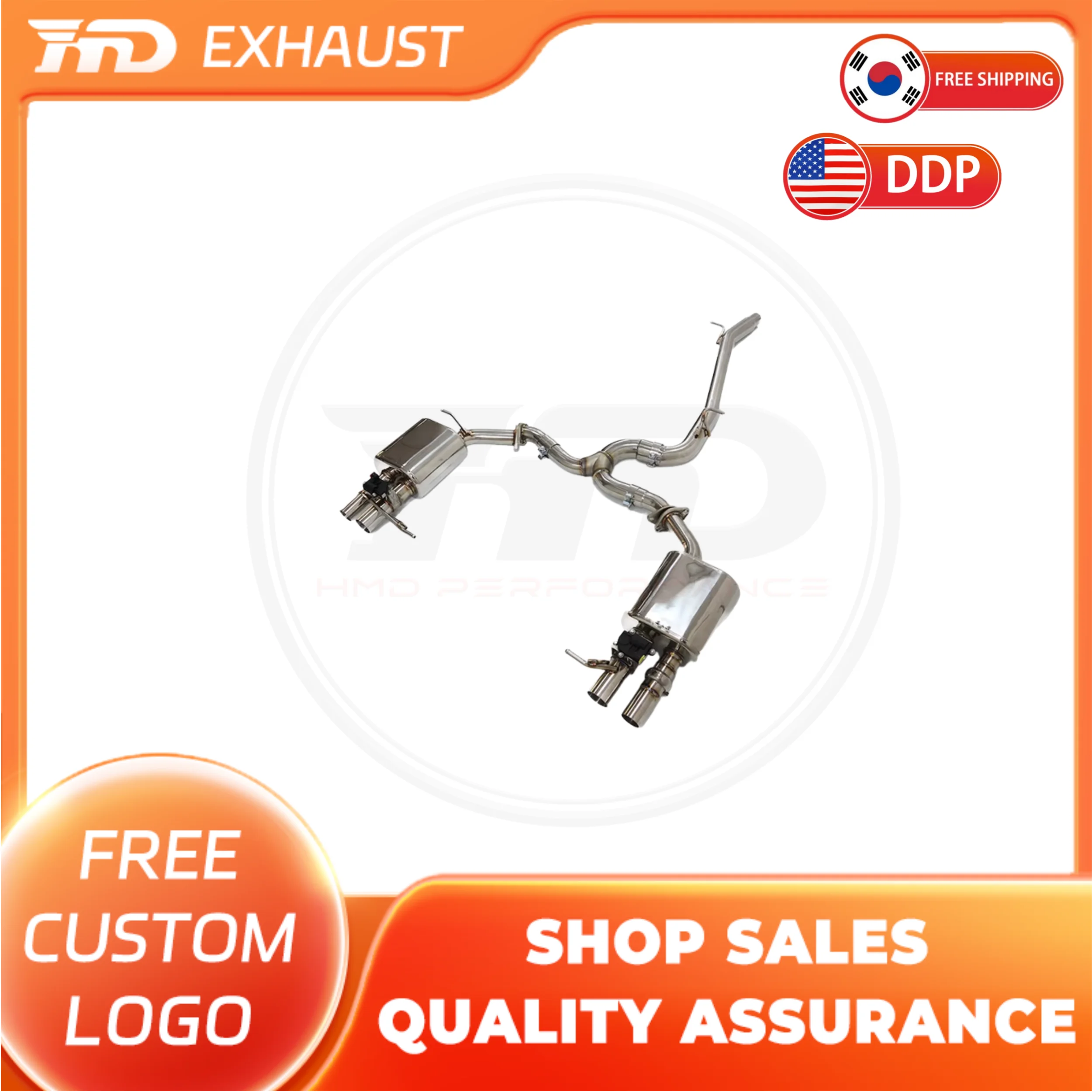 

HMD Exclusive Customization High Flow Performance Catback for Skoda Superb 2.0T Stainless Steel Exhaust Car Parts With Valve