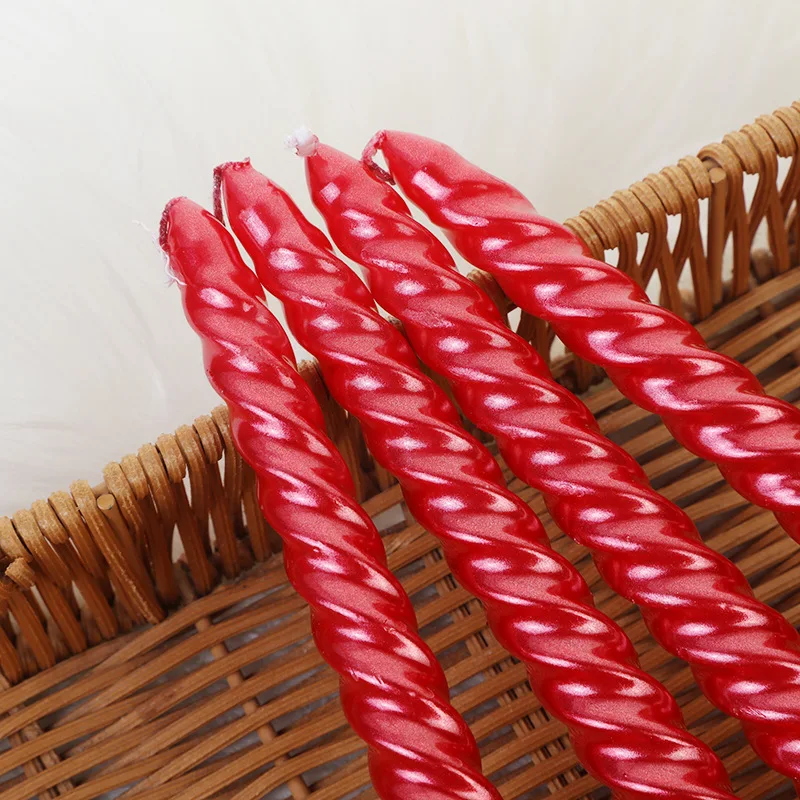 4pc 2x 20cm Long Candle Color Thread Candle Holder Home Romantic Candlelight Dinner Decoration Emergency Candle Wedding Birthday