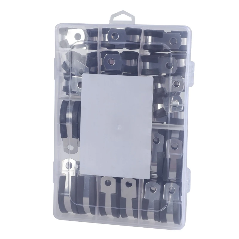 

176Pcs Assorted Cable Clamps with Screws with Box for Secure Wire & Pipe Fixing
