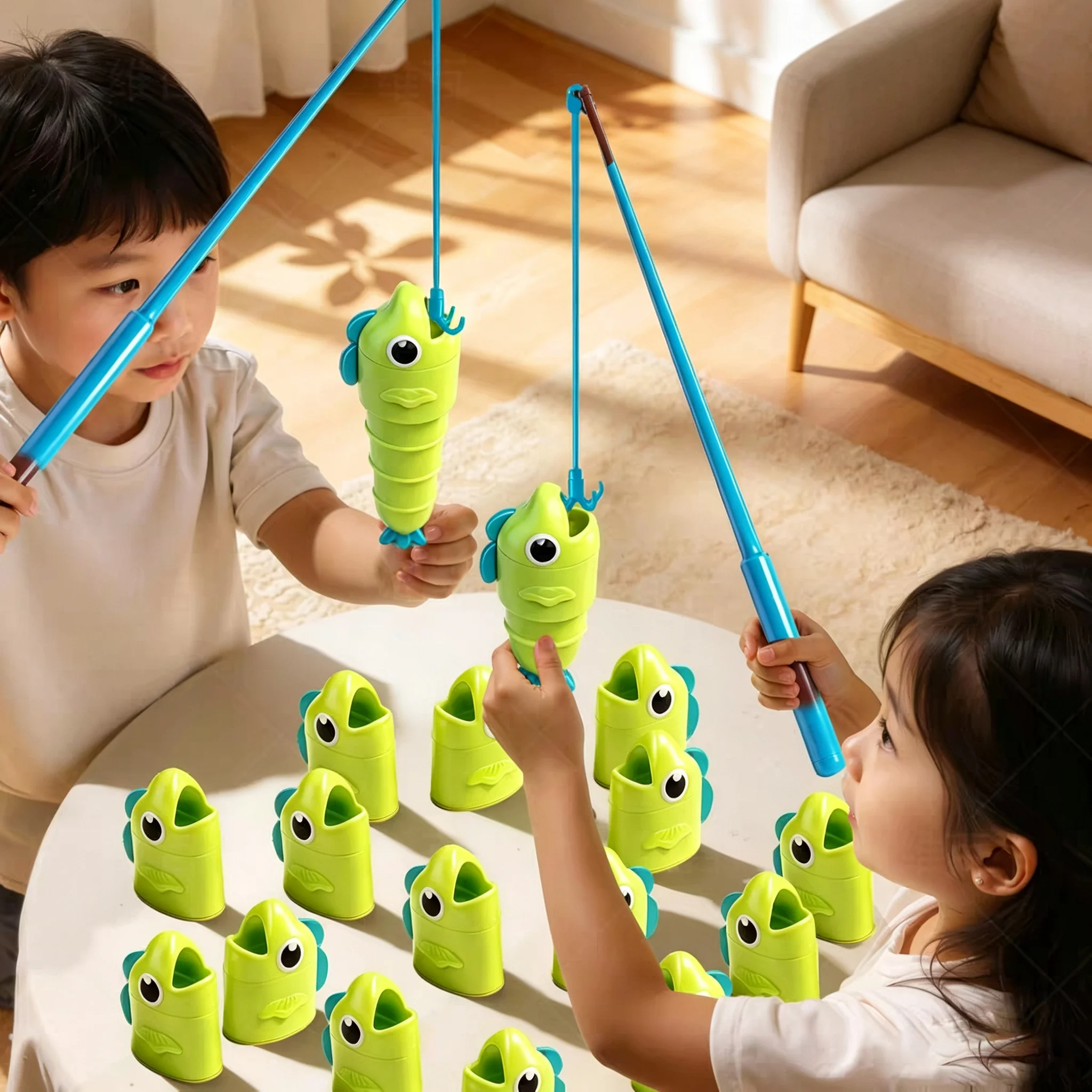 Fishing Master Extendable Fishing Battle Game Parent-Child Interactive Montessori Fine Motor Skills Educational Toy for Kids