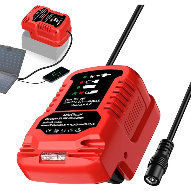Solar Charger Adapter for 18V Battery,Portable Charger,Outdoor Work, Camping-A31R
