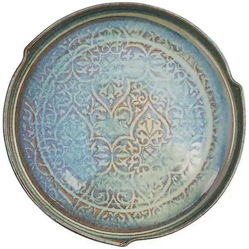 

Handcrafted Ceic Wave Serving Dish - Light Blue Pottery for Kitchen & Housewarming Gifts