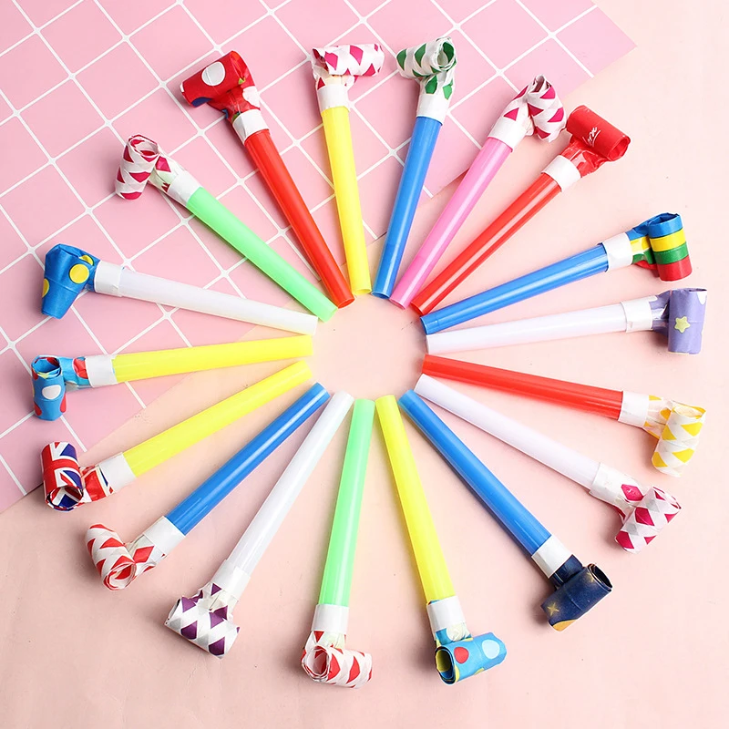 10Pcs Party DIY Decoration Fun Blowing Telescopic Whistle Toy Kids Party Birthday Gift Kindergarten Prize Carnival Gift