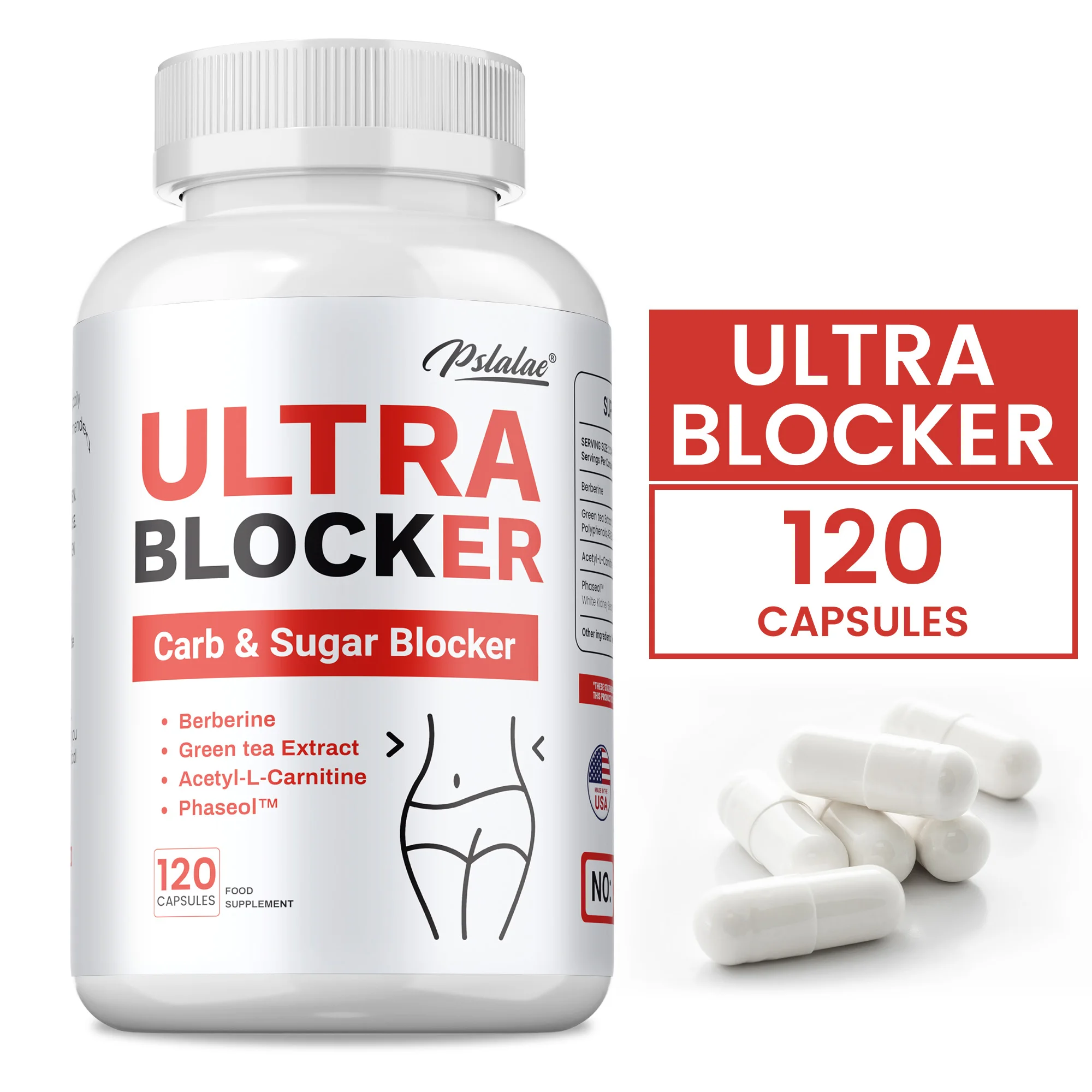 

Ultra Blocker Carb & Sugar Blocker - Healthy Body Shaping, Reduce Gas and Bloating, Helps Digestion, For Gut and Immune Health