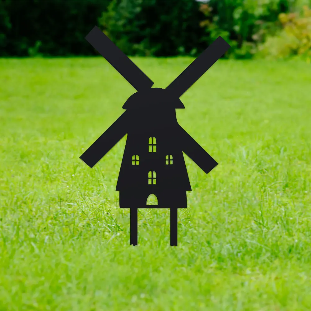 Rustic Outdoor Decor with Rotating Blades, Windmills for The Yard 1PC Metal Charming European Cottage Windmill Garden Stake