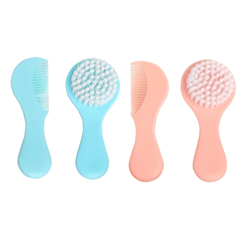 Practical Hair Grooming Set Soft Bristle Baby Hair Brush Comb for New Parents Essential Tools for Caring for Baby Hair