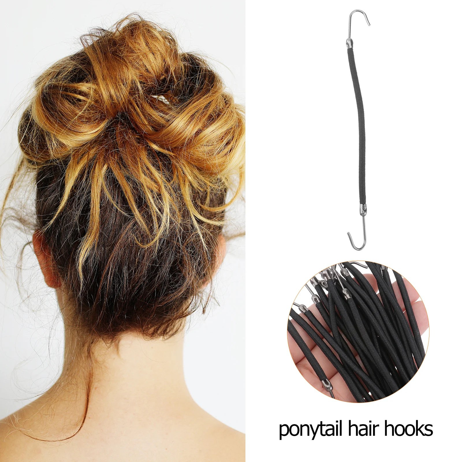 

20Pcs Ponytail Creator Elastic Hair Hooks for Strong Grip on Thick Coarse Hair Wrap Without Tugging Fast Style