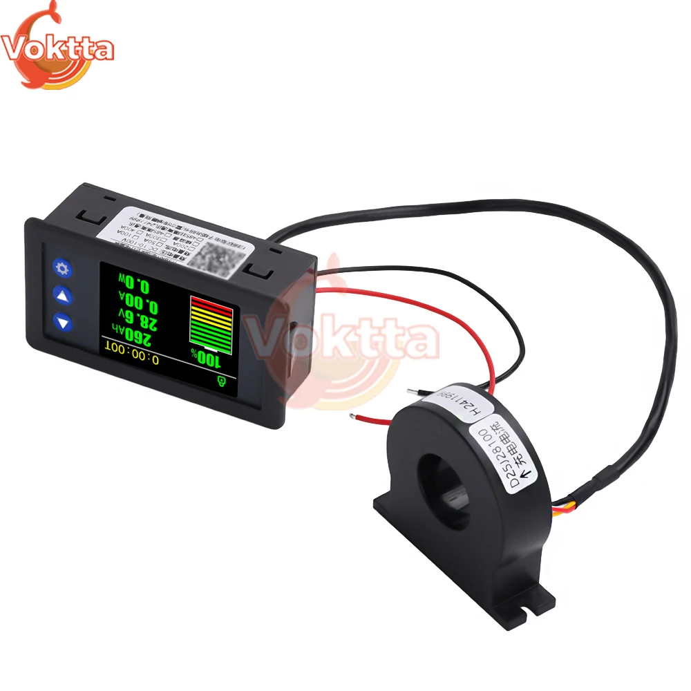 Medidor de Coulomb de capacidad de batería DC 10-100V, Monitor de voltaje, corriente, potencia, Sensor Hall, probador de Coulomb, voltímetro, amperímetro