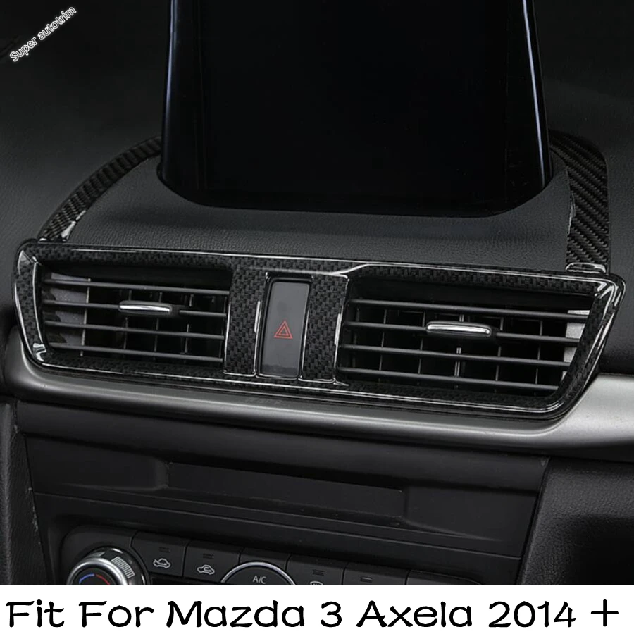 

Central Middle Air AC Outlet Vent Frame Decoration Cover Trim For Mazda 3 Axela 2014 - 2019 Carbon Fiber Interior Accessories