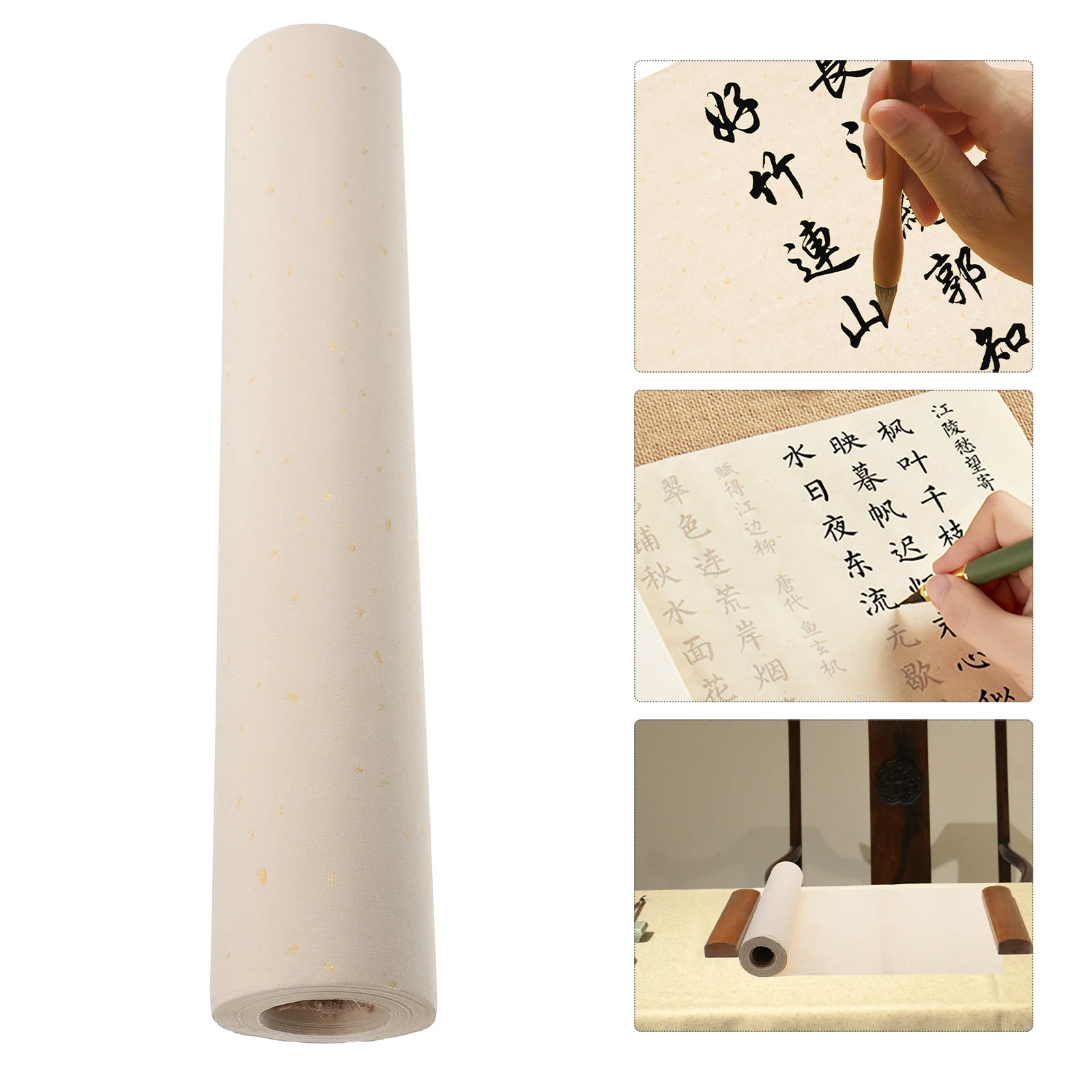 

Decoupage Paper Sprinkle Gold Rice Japanese Sumi Chinese Calligraphy Painting Bronzing Writing Xuan Beige