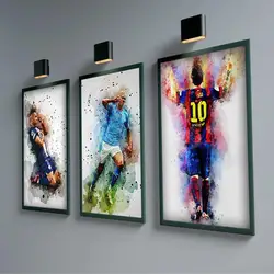 Watercolor Soccer Star Wall Art Poster Perfect for Dorm Room Home Decor High Quality Canvas Painting Mural Collection Picture