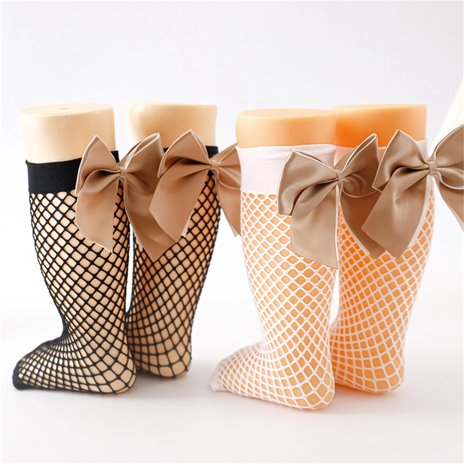 

Baby Girls Mesh Socks, Elastic Bow Socks Soft Lightweight Fishnet Socks Long Tube Socks