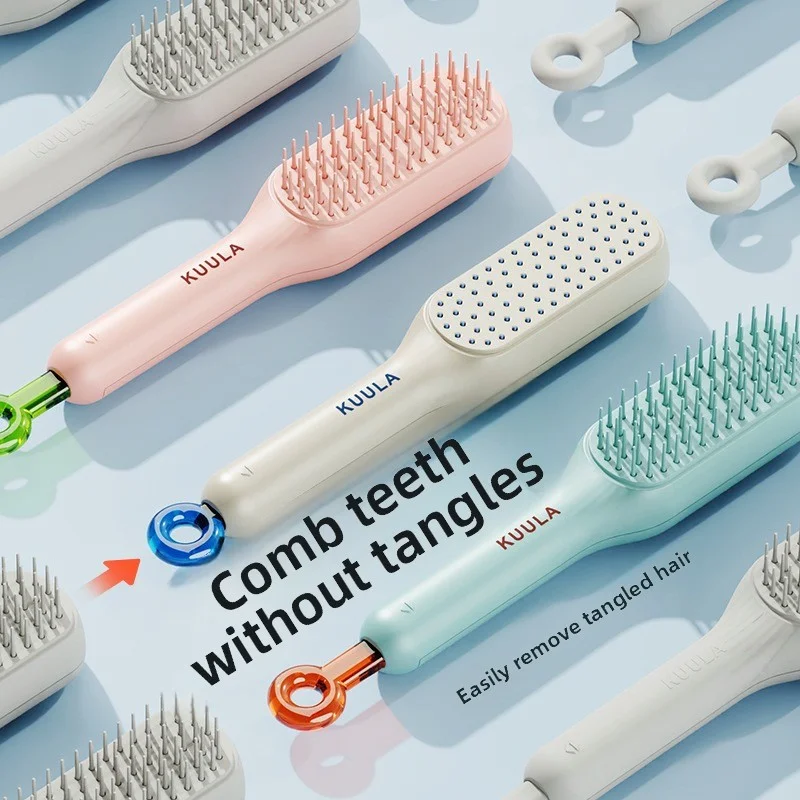 

Портативная расческа для выпрямления волос для женщин, выдвижная пластиковая расческа для массажа кожи головы