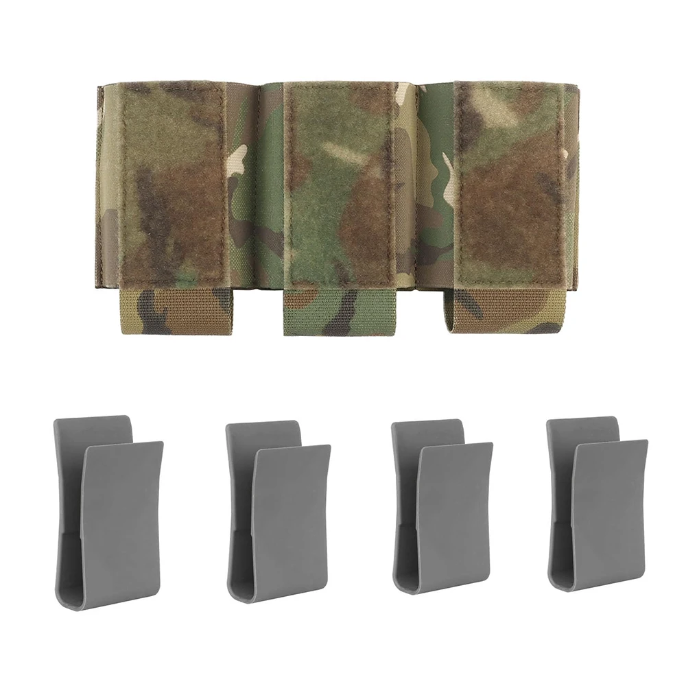 

Elastic Triple Magazine Pouch Kangaroo Mag Holster 5.56/ M4/M16 Magazines Holder Pocket with with Quick Release Insert Cip Set