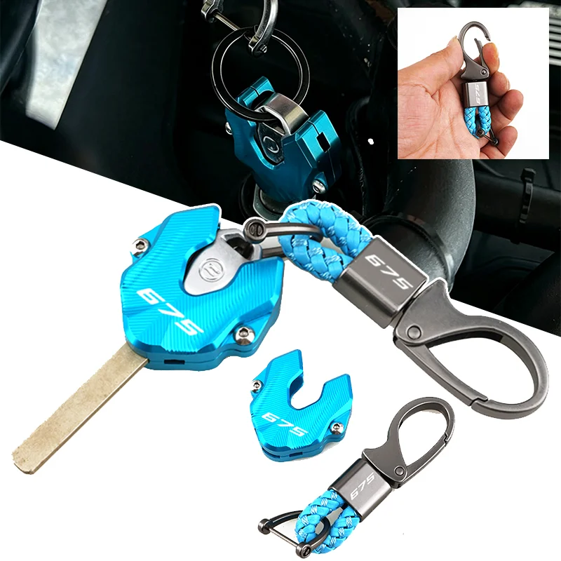

For CF MOTO CFMOTO 675NK 675SR 675SR-R 675SS CF 675 NK SR SR-R SS MOTO Accessories CNC Key Cover Shell Cap | Keyring Keychain