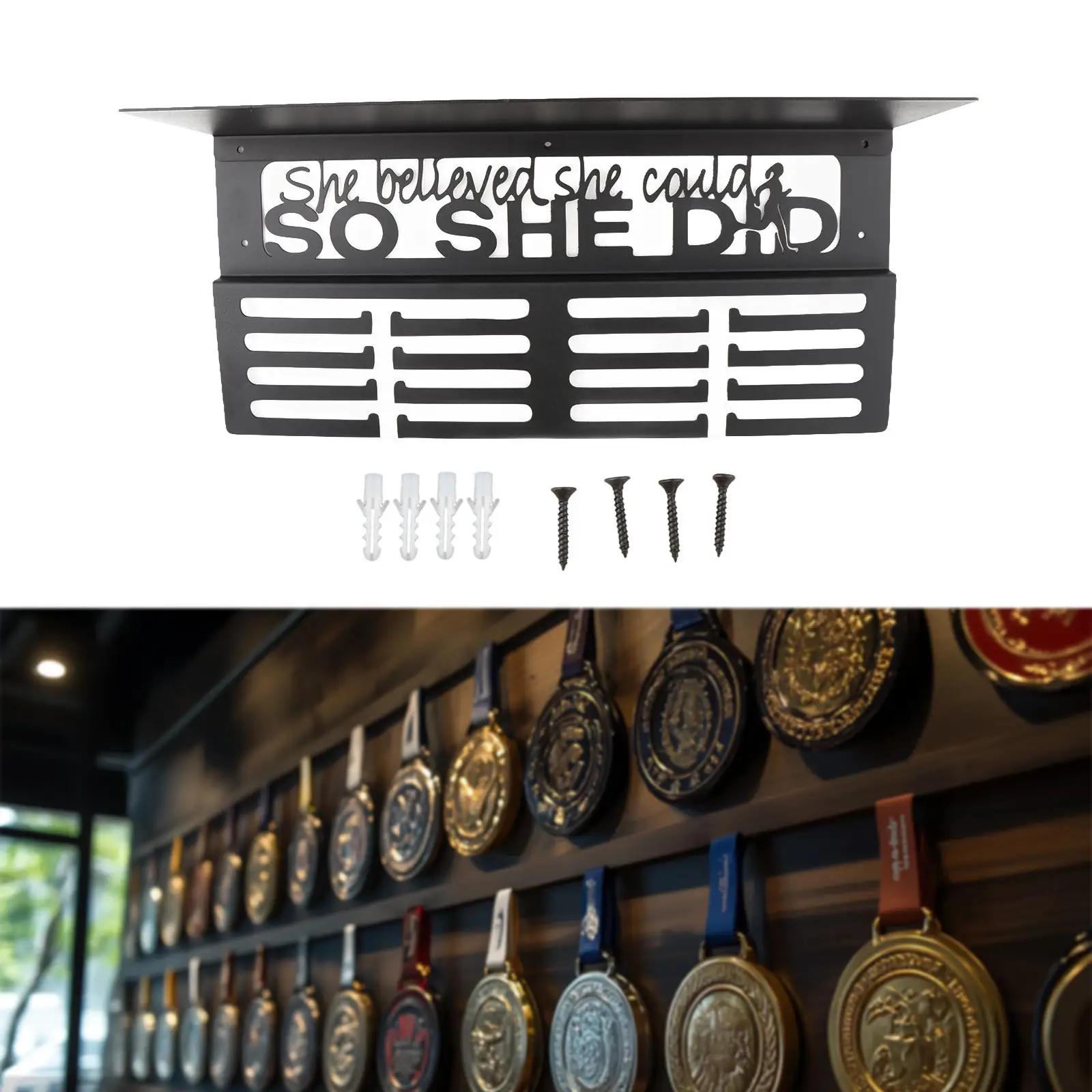 Medal Hanger Race Medal Display Holder, Sturdy ,Stainless Steel ,Easy to Install ,Display Hanger Rack Frame for Sports Medals