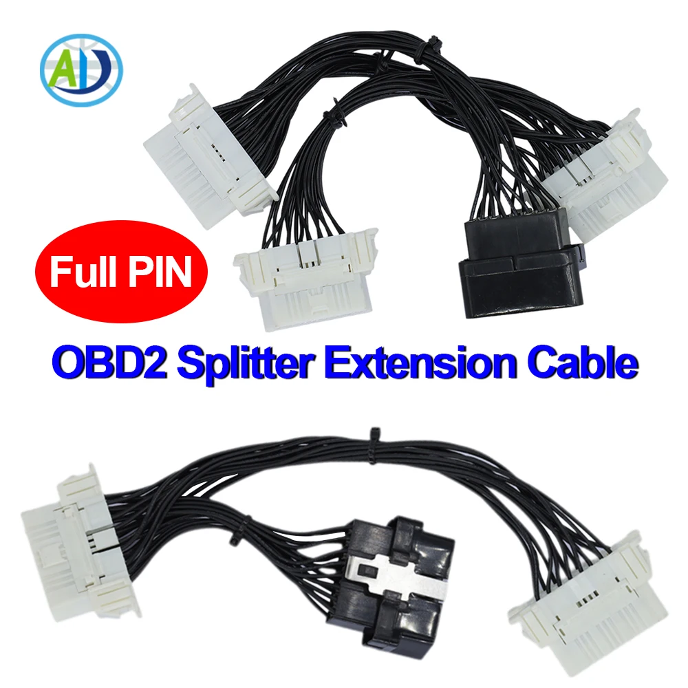 

16 Pin OBD2 Splitter Extension Cable Male to Female OBDII Splitter Extension Cable for ELM327 16 Pin Auto Diagnostic Connector