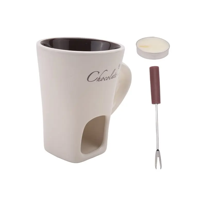 Fondue Mug Set Chocolate Cheese Milk Cream Making Set Single Butter Melter Baking Cup Candlestick Top-Rated