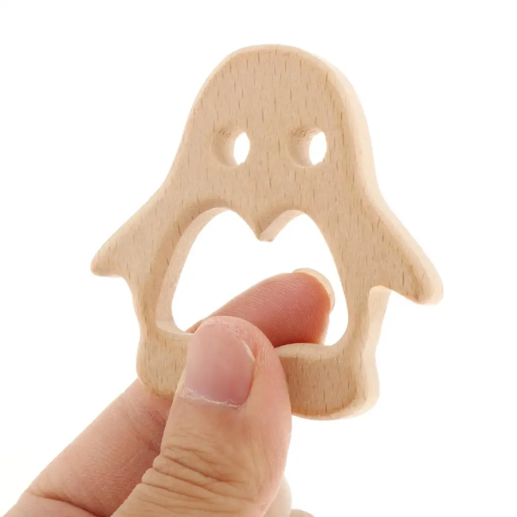 Baby Wooden Teething Necklace Sensory Pendant Natural Beech Ring for Infant Chew Toy Teether Relief Motor Development