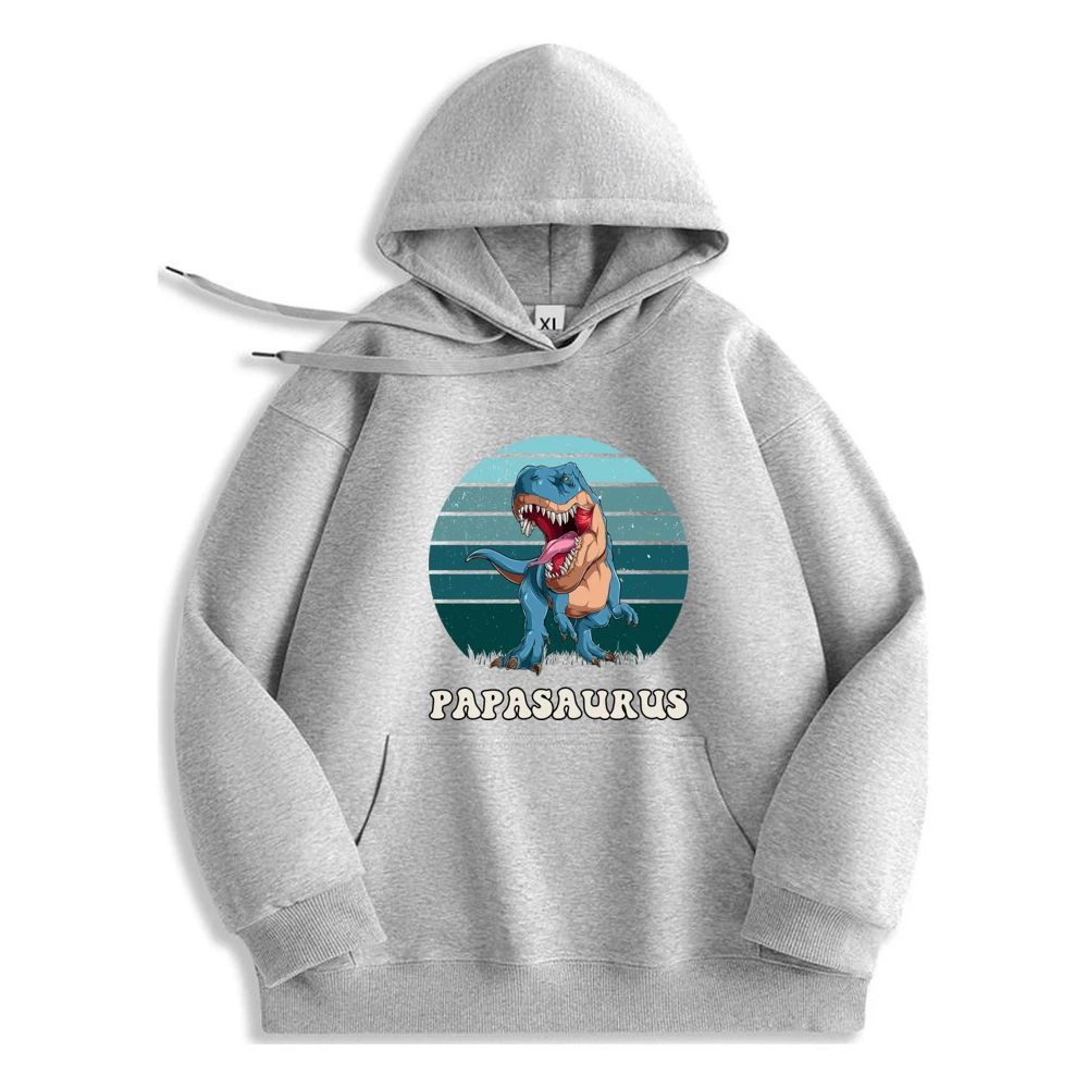 Papasaurus T Rex Graphic Hoodie Luxury Designer Comfortable Oversized Sweatshirts Men Clothing Printed Long Sleeve​​