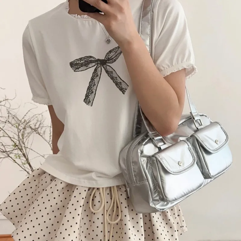 Koreaanse Luxe Schoudertassen Vrouwen Mode Casual Eenvoudige Vierkante Tas 2024 Nieuwe Solide Trend Handtassen Grote Capaciteit Crossbody Tassen