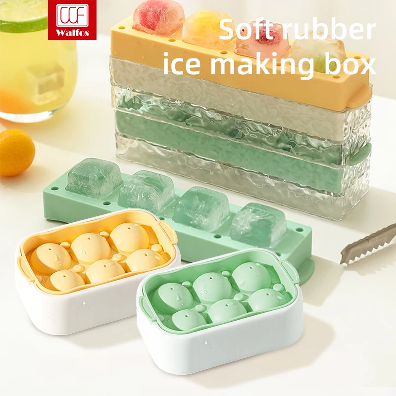 Silicone ice hockey mold for food grade ice tray refrigerator ice making box for whiskey ice cubes ice hockey ice making box