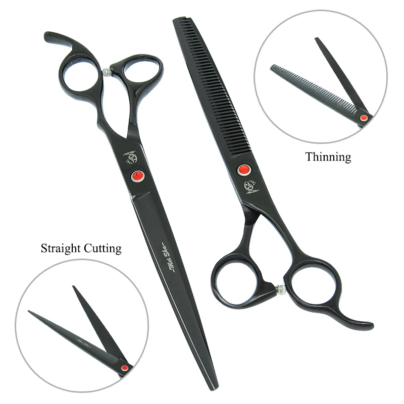 8 inch Meisha Dog Cat Hair Shears Japan Steel Pet Cutting Thinning Curved Grooming Scissors Fur Clipper Animals Supplies B0044A