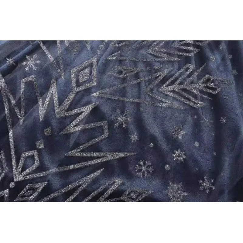 Frozen Princess Elsa's Same Dress Elsa Fur Collar Blue Winter Warm Long-Sleeved Printed Clothing With Cape Doll 2-10T