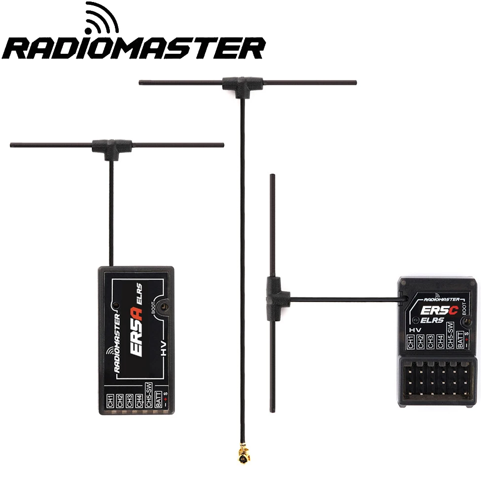 

RadioMaster ER5A/ ER5C DC 4.5-8.4V 2.4GHz 5CH RC Receiver ELRS 2.0 Pre-installed Protocol For Surface Marine Air R/C Application