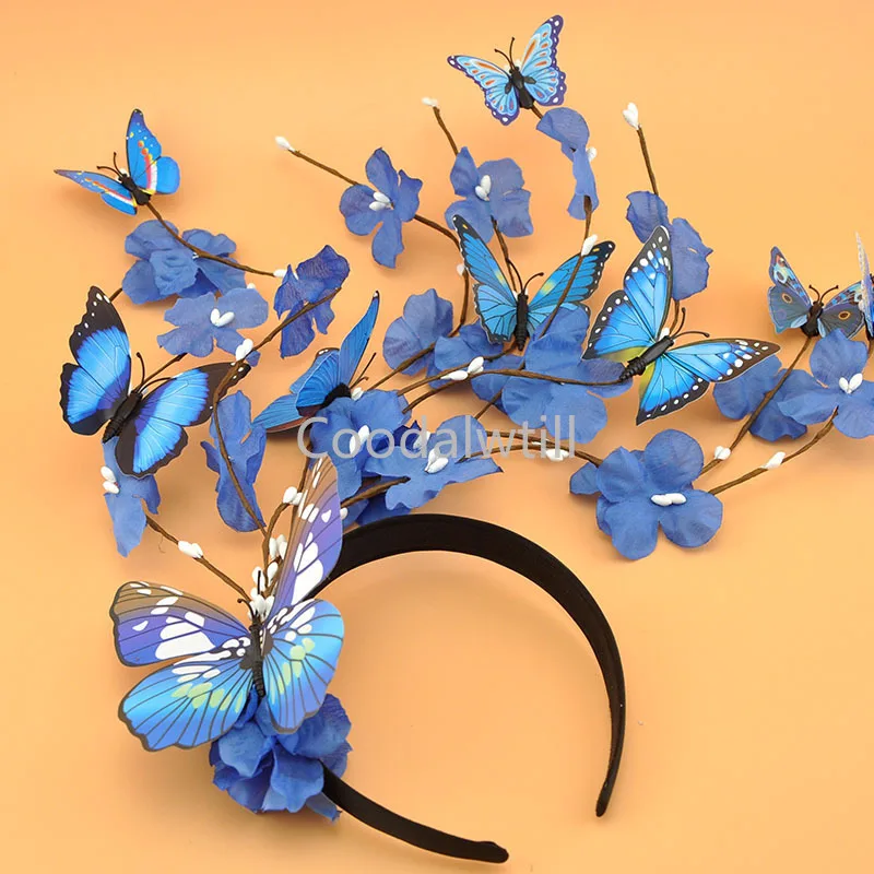 3D Butterfly Fascinator Hat Fashion Party Butterfly Headband Hair Band Photography Performance Hair Accessories For Women Girls