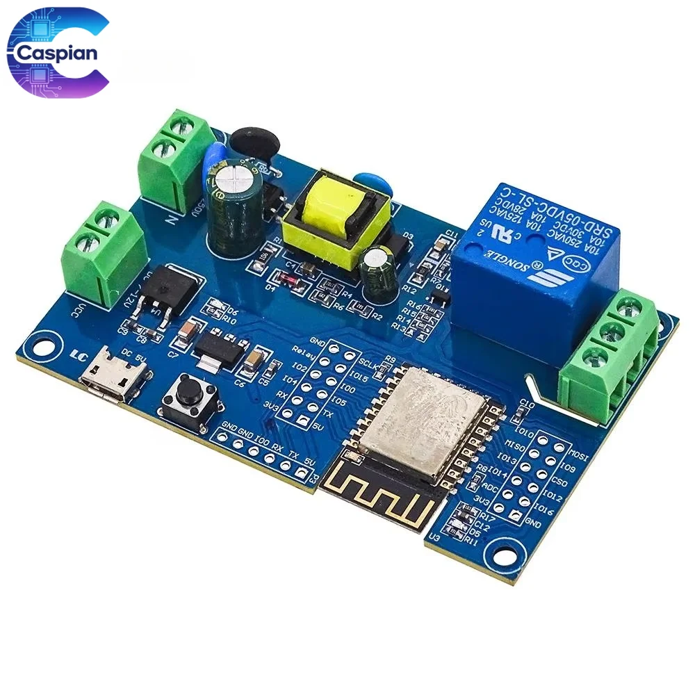 10Pcs ESP8266 WiFi Relay Module ESP-12F Development Board Power Supply Remote Control Smart Home AC 220V DC 5V 12V