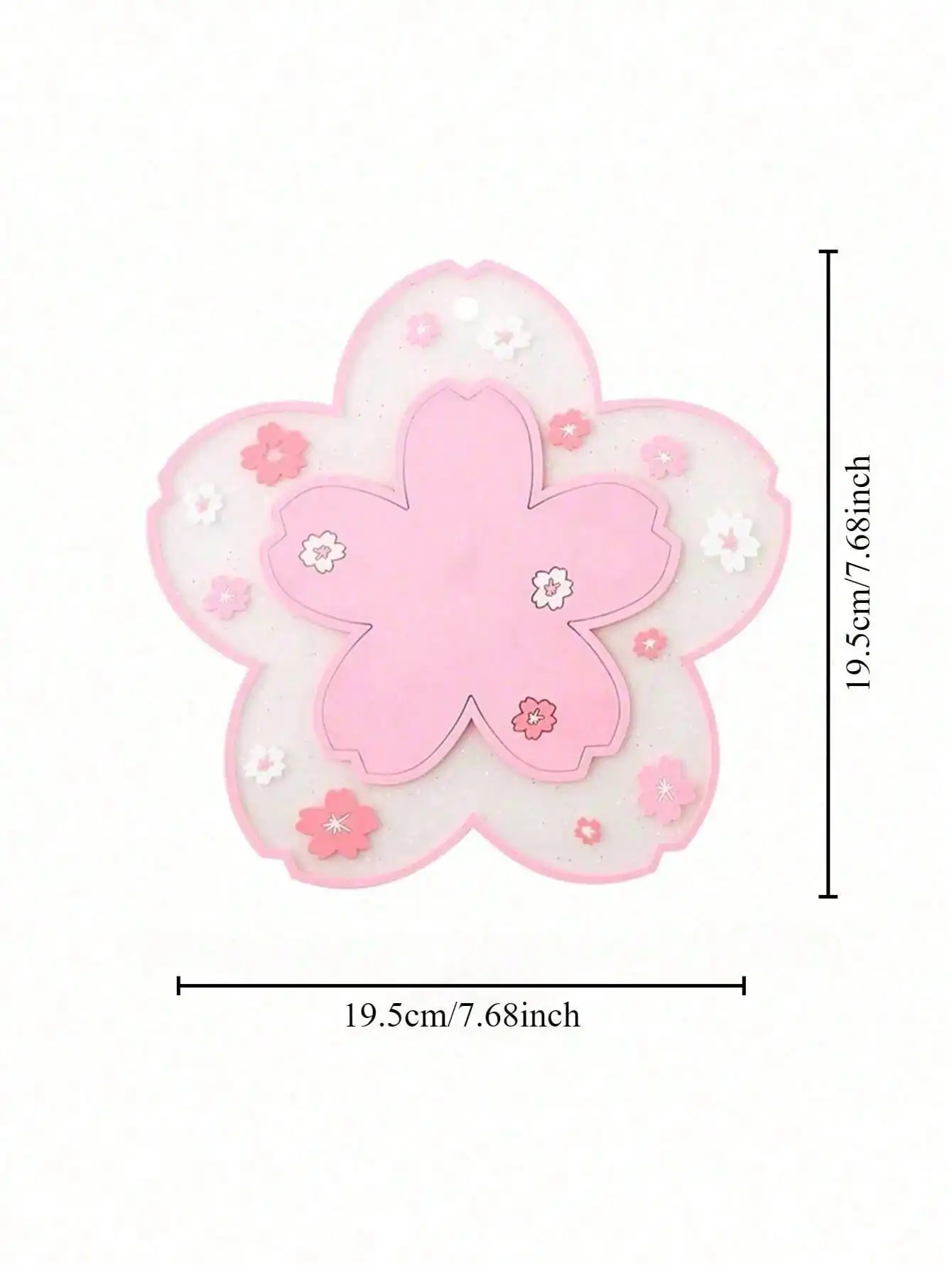 4pcs Sakura Silicone Cup Mat PVC Table Mat Insulation Mat Bowl Mat,Thermal insulation and heat-resistant pad